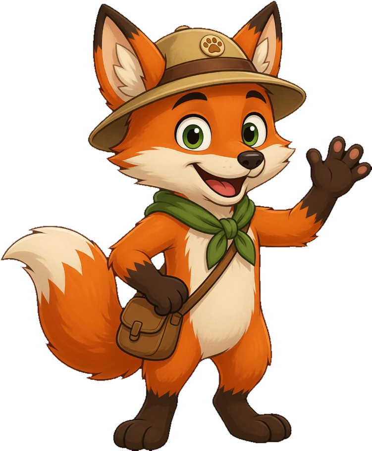 Scout the Fox waving