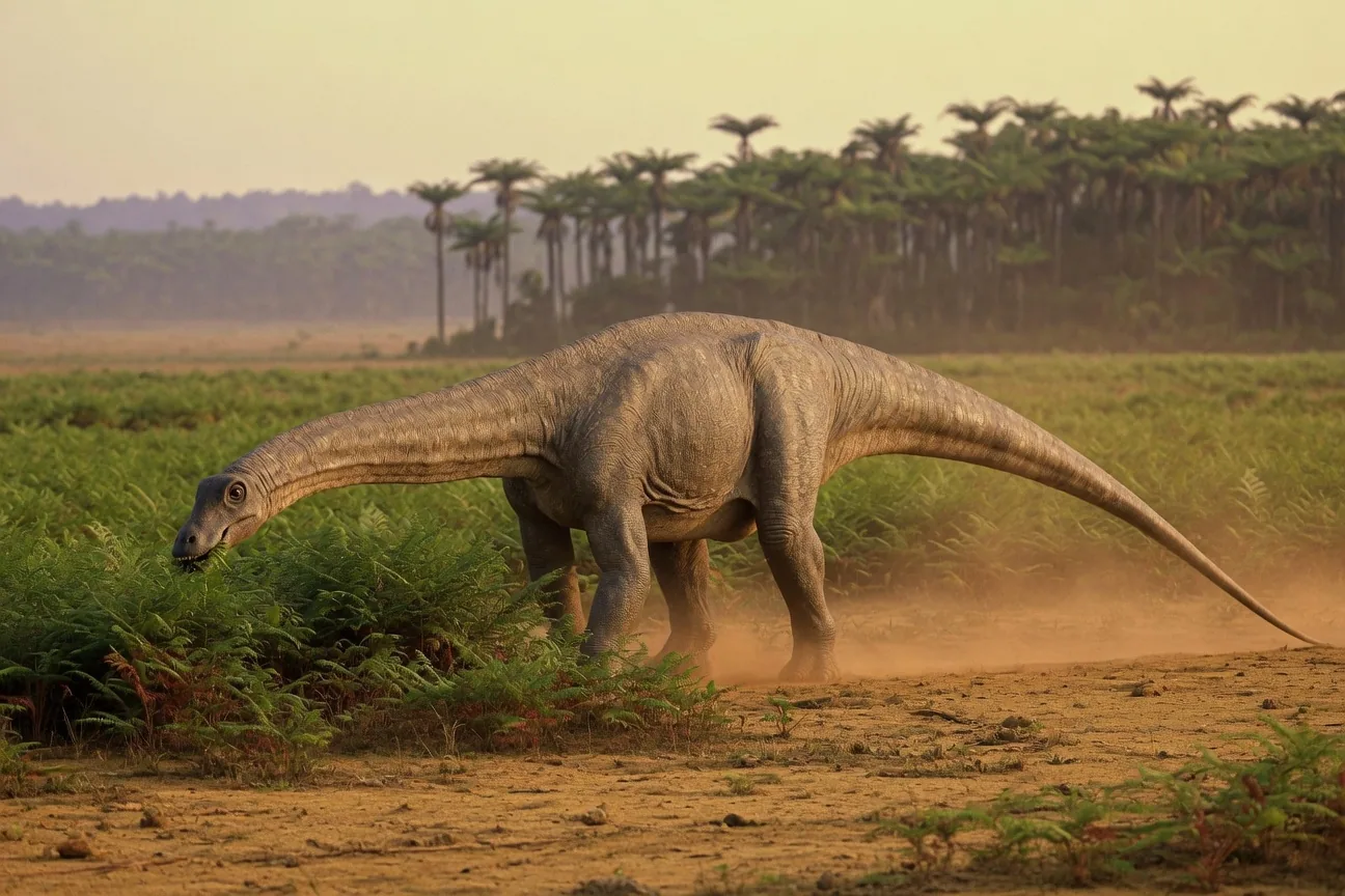 Diplodocus hallorum, one of the most slender sauropods, with a characteristic whip-like tail and peg-like teeth