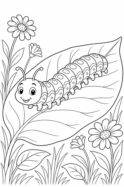 Caterpillar coloring page