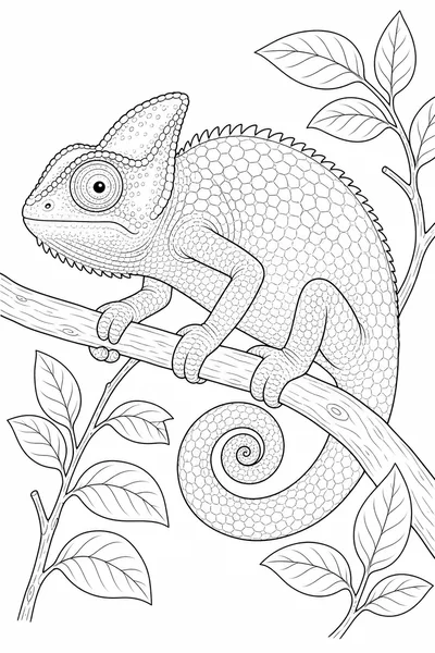 Chameleon coloring page