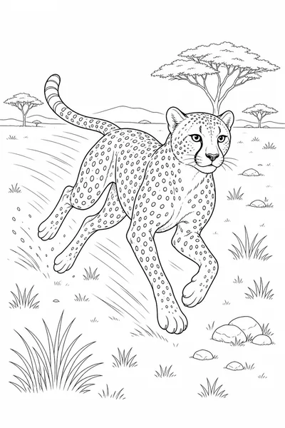 Cheetah coloring page