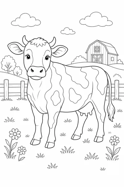Cow coloring page