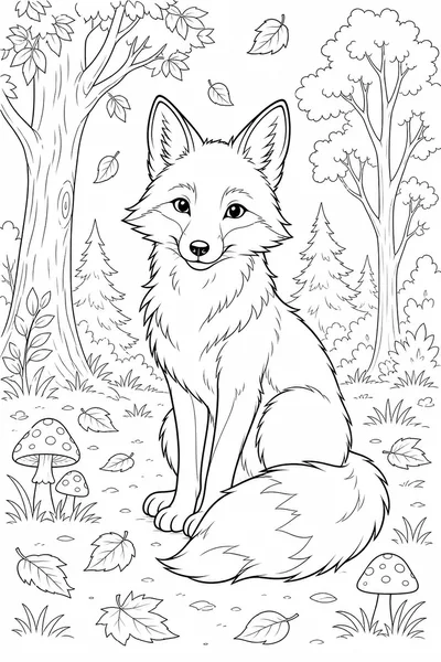 Fox coloring page