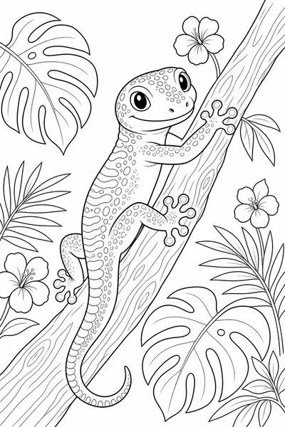 Gecko coloring page