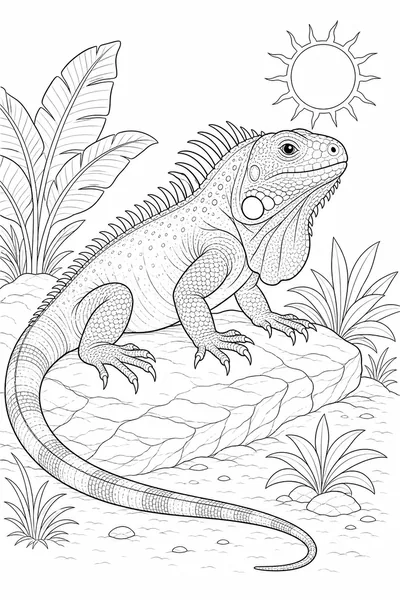 Iguana coloring page