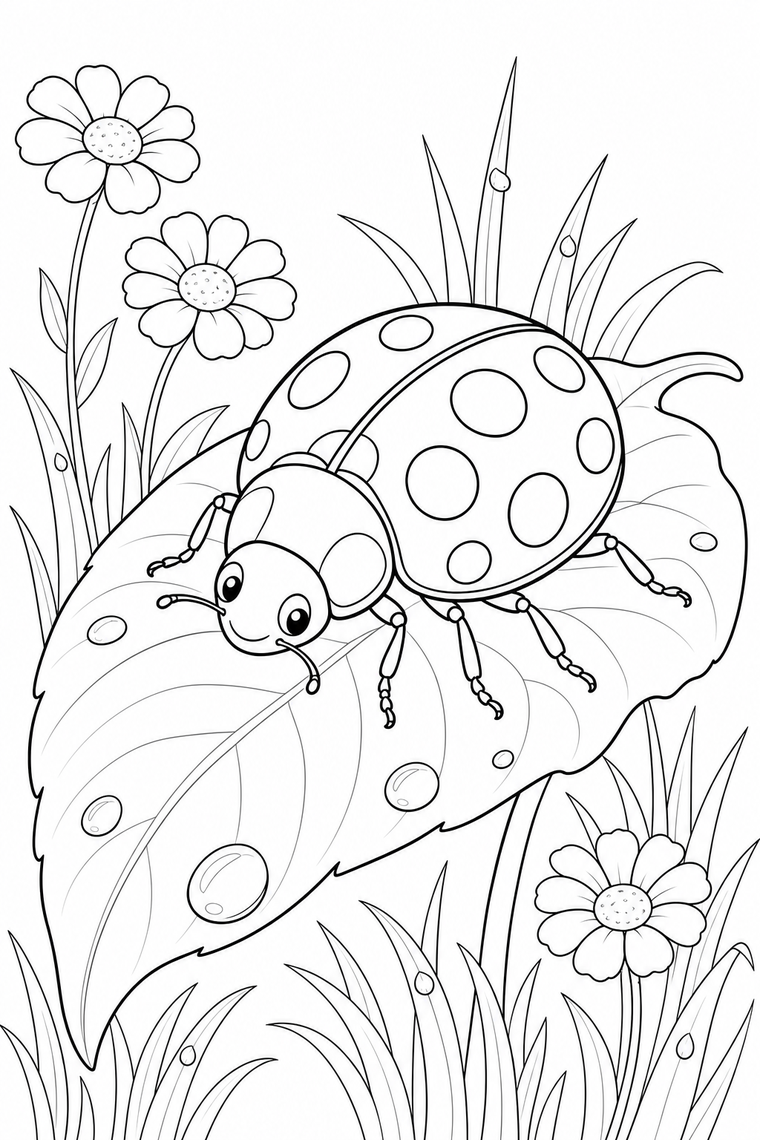 Ladybug coloring page line art