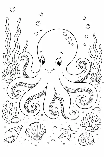 Octopus coloring page