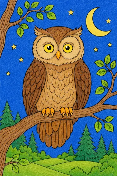 Owl coloring page to print and color