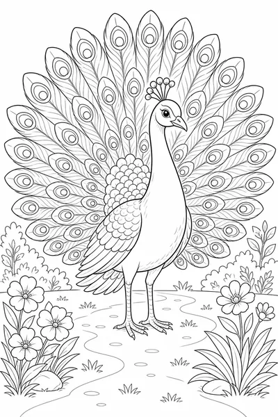 Peacock coloring page