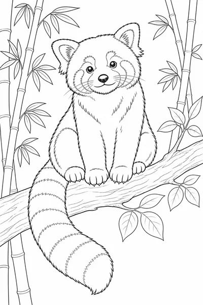 Red Panda coloring page