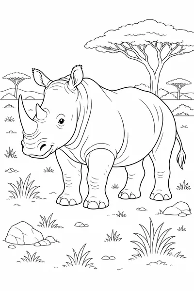 Rhino coloring page