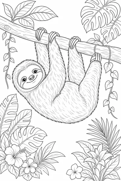 Sloth coloring page
