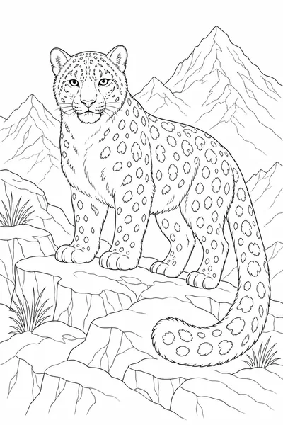 Snow Leopard coloring page