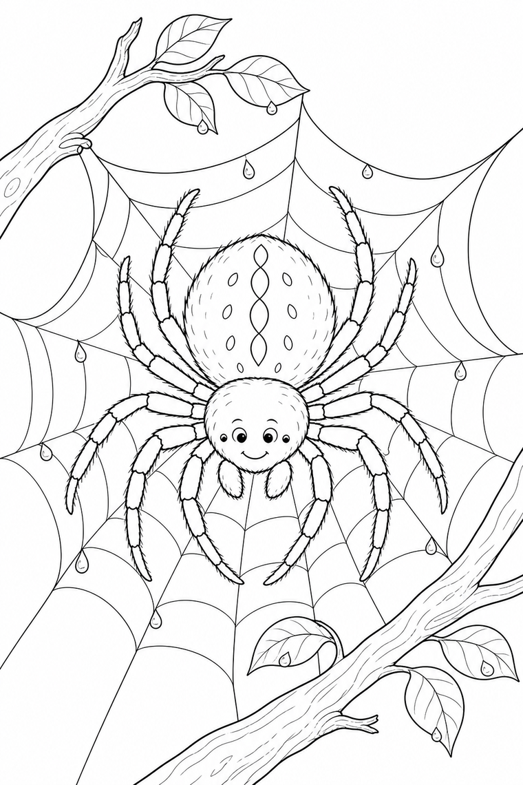 Spider coloring page line art