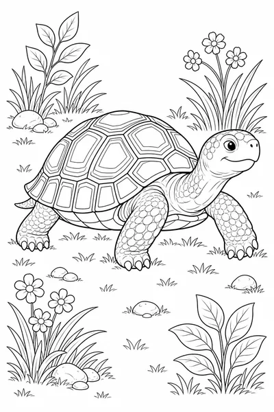 Tortoise coloring page