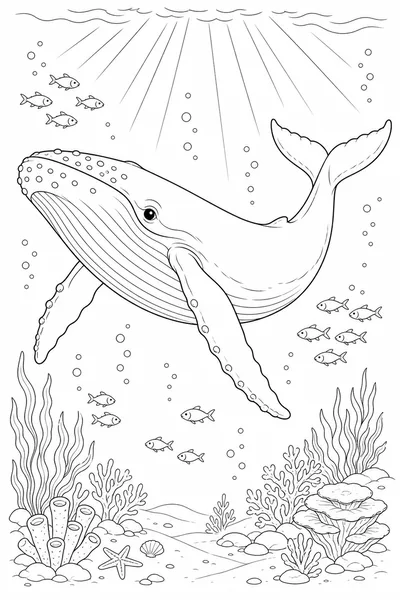 Whale coloring page