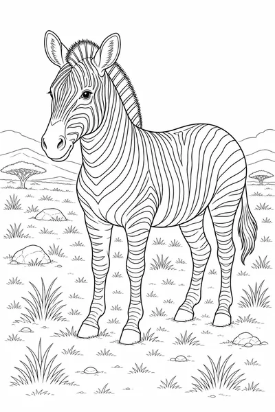 Zebra coloring page
