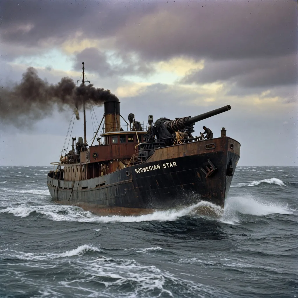 A steam-powered whaling vessel from the 1930s with a harpoon gun mounted on the bow