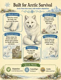 Arctic fox survival infographic