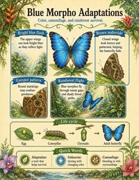 Blue morpho adaptation infographic