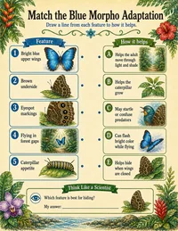 Butterfly adaptation matching worksheet