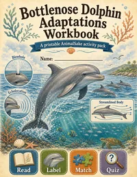 Bottlenose Dolphin Adaptations printable workbook
