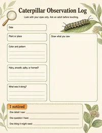 Caterpillar Life Cycle: Observe page