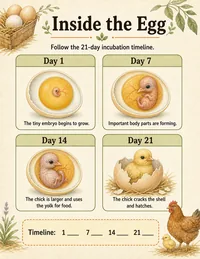 Chicken egg incubation timeline worksheet