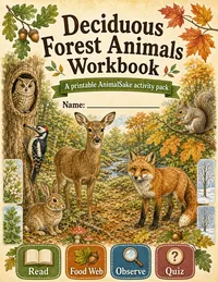 Deciduous Forest Animals printable workbook
