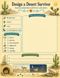 Design a desert adaptation worksheet