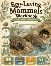 Egg-Laying Mammals printable workbook