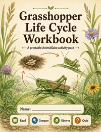 Grasshopper Life Cycle printable workbook
