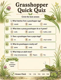 Grasshopper life cycle quick quiz