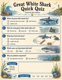 Great white shark quick quiz