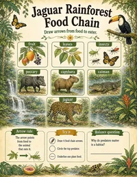 Rainforest predator food chain worksheet