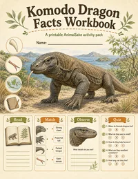 Komodo Dragon Facts printable workbook