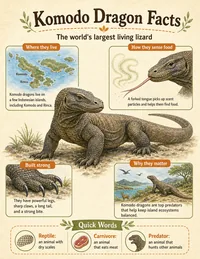 Komodo dragon facts infographic