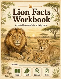 Lion Facts printable workbook