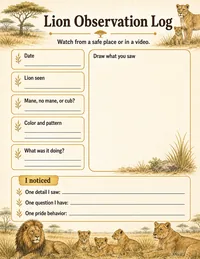 Lion observation log