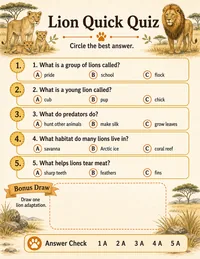 Lion quick quiz