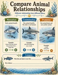 Animal relationship comparison worksheet