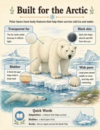 Polar bear Arctic survival infographic