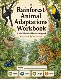 Rainforest Animal Adaptations printable workbook
