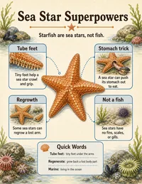Sea star facts infographic