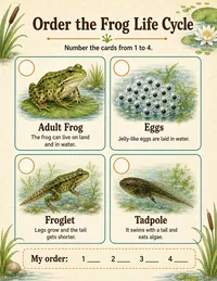 Order the frog life cycle worksheet
