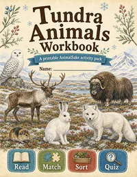 Tundra Animals printable workbook